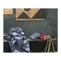 حوله حمام برق لامع مدل کوبیسم طرح (دایره) سایز 160*100 سانتی متر